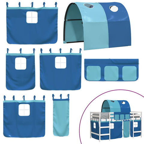 vidaXL Kids' Loft Bed with Tunnel without Mattress Blue 80x200cm