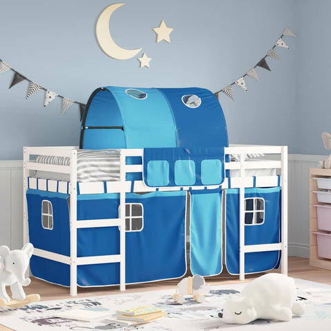 vidaXL Kids' Loft Bed with Tunnel without Mattress Blue 80x200cm