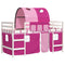 vidaXL Kids' Loft Bed with Tunnel without Mattress Pink 80x200cm