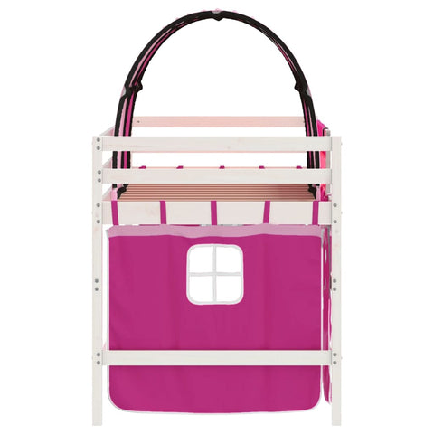 vidaXL Kids' Loft Bed with Tunnel without Mattress Pink 80x200cm
