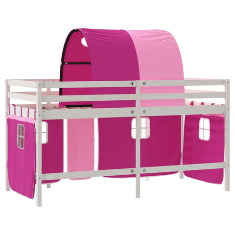 vidaXL Kids' Loft Bed with Tunnel without Mattress Pink 80x200cm