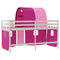 vidaXL Kids' Loft Bed with Tunnel without Mattress Pink 80x200cm