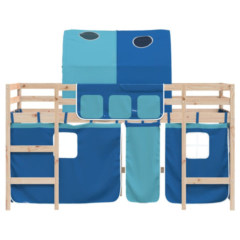 vidaXL Kids' Loft Bed with Tunnel without Mattress Blue 90x200cm