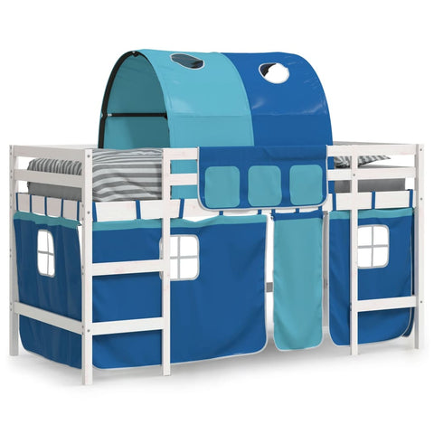 vidaXL Kids' Loft Bed with Tunnel without Mattress Blue 90x200cm