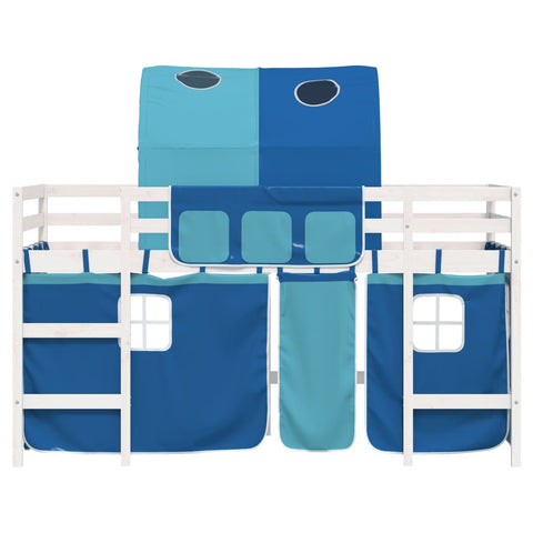 vidaXL Kids' Loft Bed with Tunnel without Mattress Blue 90x200cm