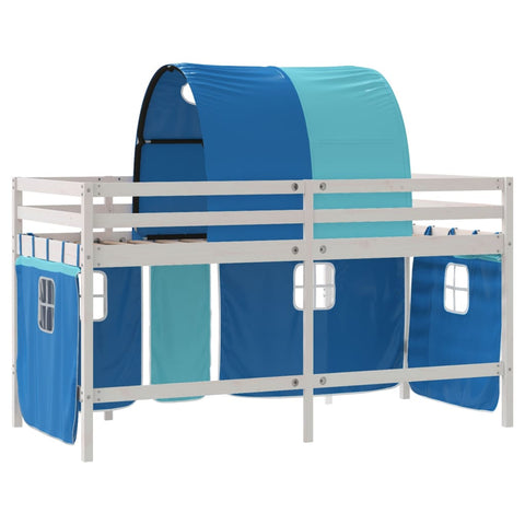 vidaXL Kids' Loft Bed with Tunnel without Mattress Blue 90x200cm