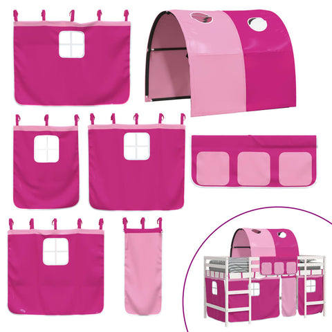 vidaXL Kids' Loft Bed with Tunnel without Mattress Pink 90x200cm