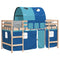vidaXL Kids' Loft Bed with Tunnel without Mattress Blue 90x190cm