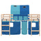 vidaXL Kids' Loft Bed with Tunnel without Mattress Blue 90x190cm
