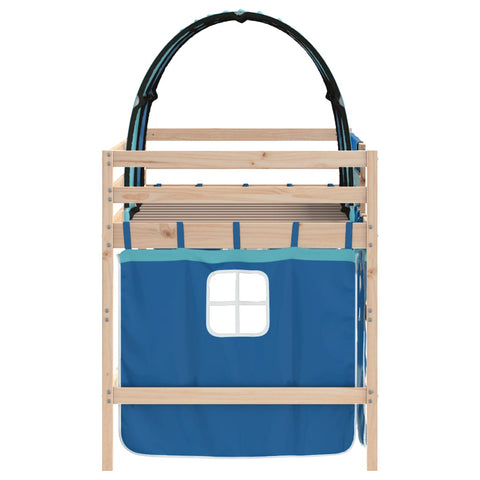 vidaXL Kids' Loft Bed with Tunnel without Mattress Blue 90x190cm