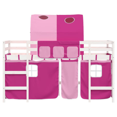 vidaXL Kids' Loft Bed with Tunnel without Mattress Pink 90x190cm