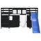 vidaXL Kids' Loft Bed with Curtains without Mattress White&Black 80x200cm