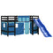 vidaXL Kids' Loft Bed with Curtains without Mattress Blue 80x200 cm