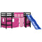vidaXL Kids' Loft Bed with Curtains without Mattress Pink 80x200 cm
