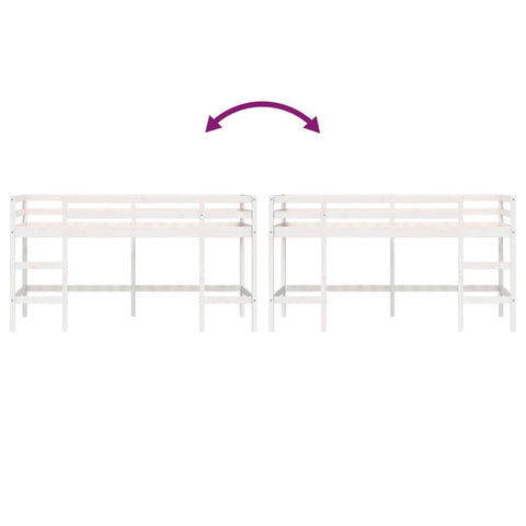 vidaXL Kids' Loft Bed without Mattress with Ladder White 80x200 cm
