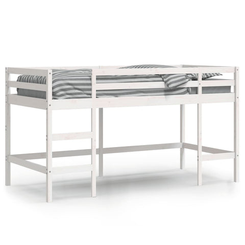 vidaXL Kids' Loft Bed without Mattress with Ladder White 90x190 cm Single