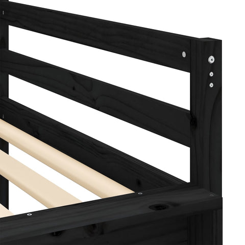 vidaXL Kids' Loft Bed without Mattress with Slide Black 80x200 cm