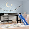 vidaXL Kids' Loft Bed without Mattress with Slide Black 80x200 cm