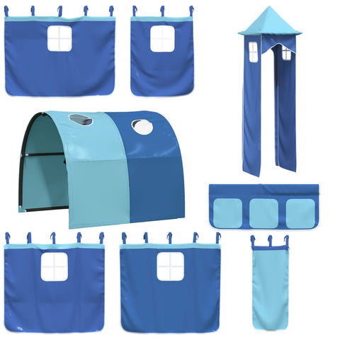 vidaXL Curtains for Loft Bed with Tunnel and Tower Blue