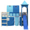 vidaXL Curtains for Loft Bed with Tunnel and Tower Blue