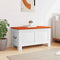 vidaXL Storage Chest with Lid Brown and White Solid Wood Acacia