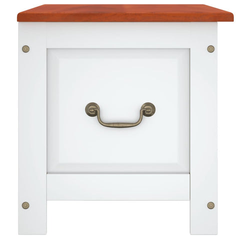 vidaXL Storage Chest with Lid Brown and White Solid Wood Acacia
