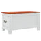 vidaXL Storage Chest with Lid Brown and White Solid Wood Acacia