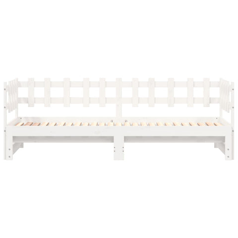 vidaXL Pull-out Day Bed without Mattress White 2x(90x200) cm Solid Wood