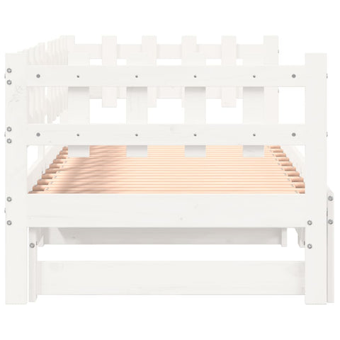 vidaXL Pull-out Day Bed without Mattress White 2x(90x200) cm Solid Wood