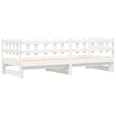 vidaXL Pull-out Day Bed without Mattress White 2x(90x190) cm Solid Wood