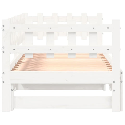 vidaXL Pull-out Day Bed without Mattress White 2x(90x190) cm Solid Wood