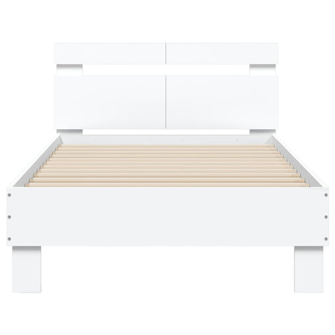 vidaXL Bed Frame without Mattress with Headboard White 100x200 cm