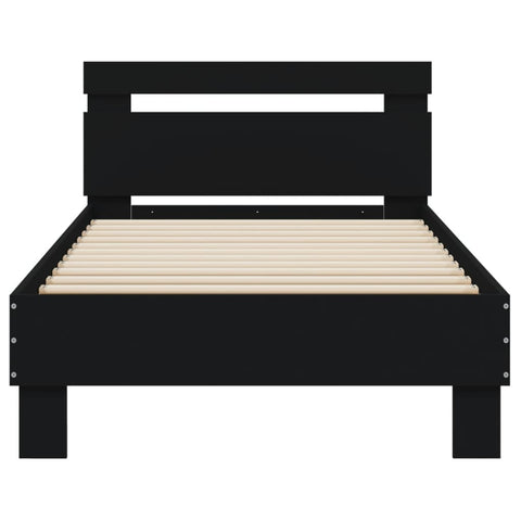 vidaXL Bed Frame without Mattress with Headboard Black 90x200 cm