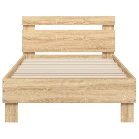 vidaXL Bed Frame without Mattress with Headboard Sonoma Oak 90x200 cm