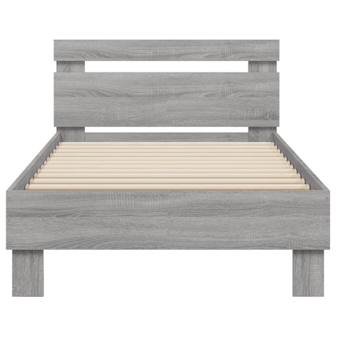 vidaXL Bed Frame without Mattress with Headboard Grey Sonoma 90x200 cm