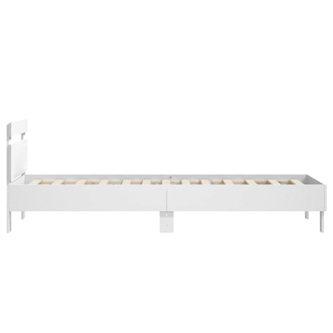 vidaXL Bed Frame without Mattress with Headboard White 90x190 cm Single