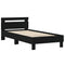 vidaXL Bed Frame without Mattress with Headboard Black 90x190 cm Single