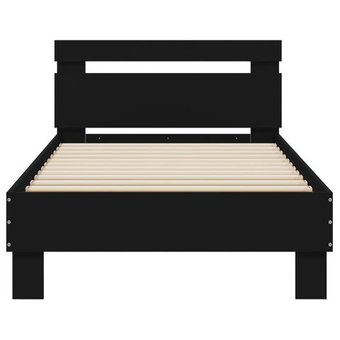 vidaXL Bed Frame without Mattress with Headboard Black 90x190 cm Single