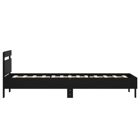 vidaXL Bed Frame without Mattress with Headboard Black 90x190 cm Single