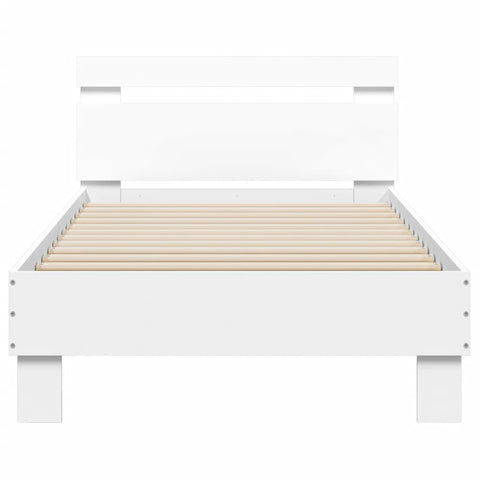 vidaXL Bed Frame without Mattress with Headboard White 75x190 cm Small Single