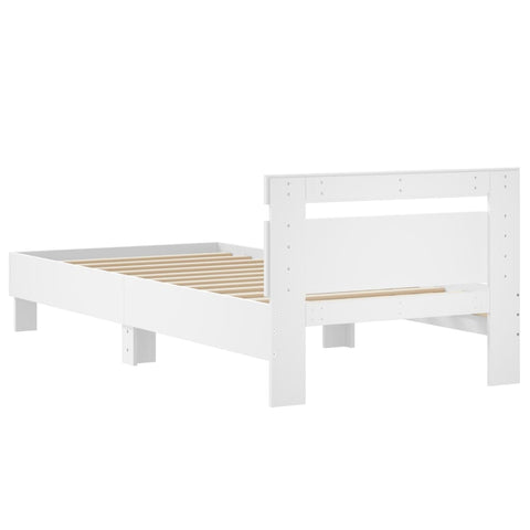 vidaXL Bed Frame without Mattress with Headboard White 75x190 cm Small Single