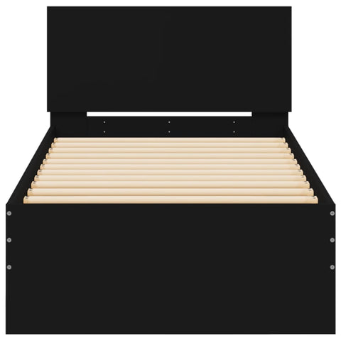 vidaXL Bed Frame without Mattress with Headboard Black 90x190 cm Single