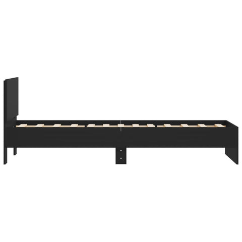vidaXL Bed Frame without Mattress with Headboard Black 90x190 cm Single