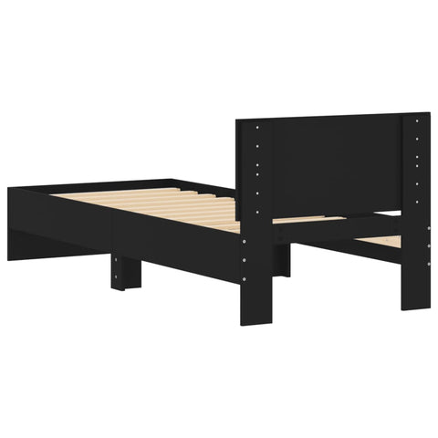 vidaXL Bed Frame without Mattress with Headboard Black 90x190 cm Single