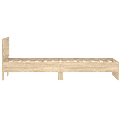 vidaXL Bed Frame without Mattress with Headboard Sonoma Oak 75x190 cm Small Single