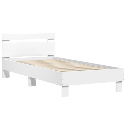 vidaXL Bed Frame without Mattress with LED Lights White 90x190 cm Single