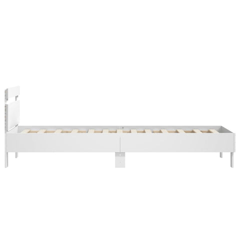 vidaXL Bed Frame without Mattress with LED Lights White 90x190 cm Single