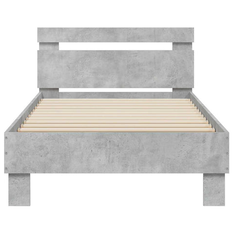 vidaXL Bed Frame without Mattress with LED Lights Concrete Grey 90x190 cm Single