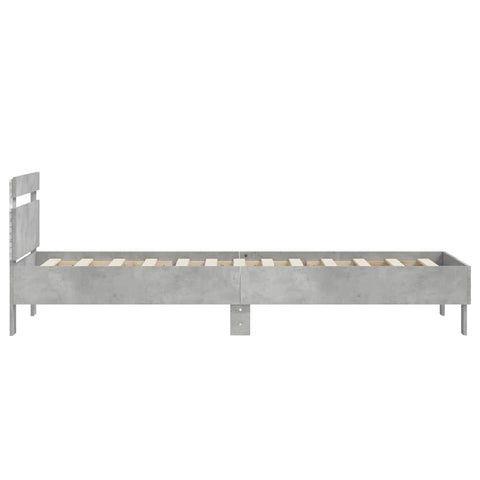 vidaXL Bed Frame without Mattress with LED Lights Concrete Grey 90x190 cm Single