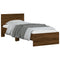 vidaXL Bed Frame without Mattress with LED Lights Brown Oak 90x190 cm Single